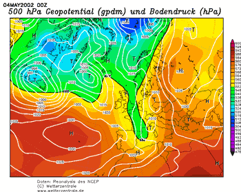 Wetterkarte vom 5. Mai 2002