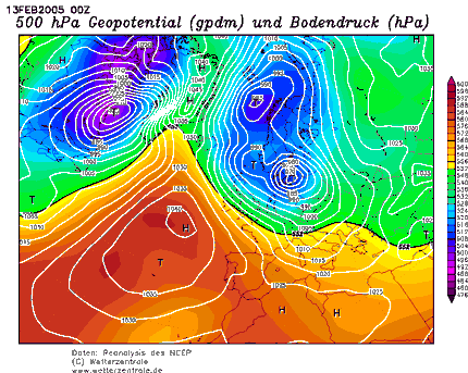 Satellitenbild mit Isobaren