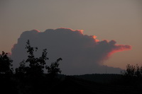 Cumulonimbus von Abendsonne beschienen