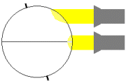 Skizze Globus mit Sonnenstrahlen